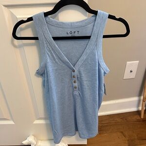 LOFT Sky Blue Buttoned Tank Top